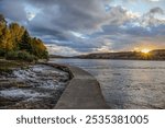 Missouri river at sunset in Great Falls, Montana