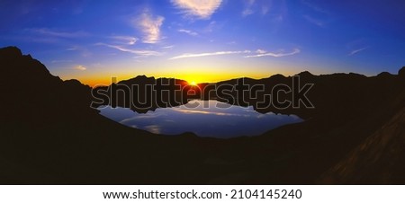 Similar – Foto Bild Bietschorn mountain peak at sunrise