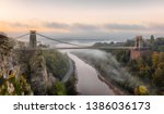 Mist moving down the Avon Gorge on an autumn morning, going under Brunel