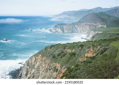 Mist Rises From The Big Sur Coastline 