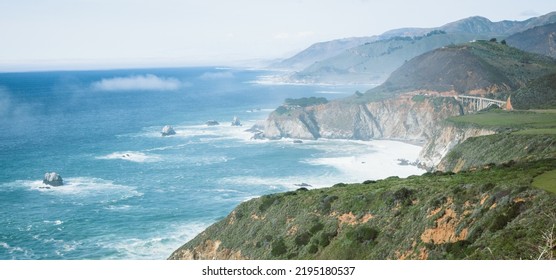 Mist Rises From The Big Sur Coastline 