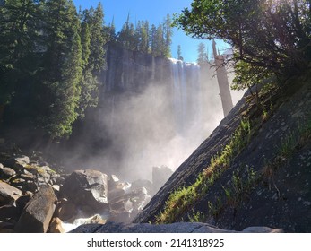 Mist from Vernal Falls at Yosemite National Park, California