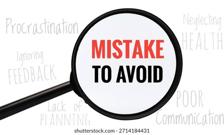 Mistake to avoid concept representing errors, risk management, caution, learning from failures, decision making, problem solving, and best practices. 