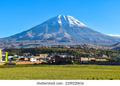 MISTI VOLCANO IN THE COUNTRYSIDE OF THE CITY OF AREQUIPA PERU TOURISM ADVENTURES - Shutterstock ID 2109220616