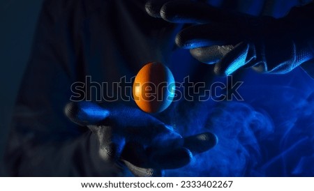 Mistry effect floating Egg with smoke Imagine de stoc © 