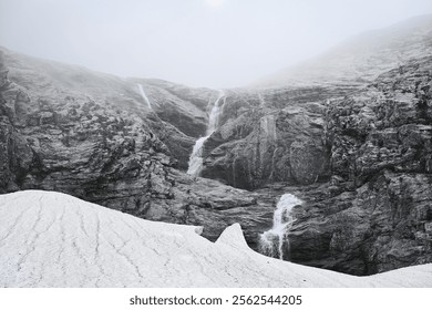 Misty cascade of Sofia waterfall near Arkhyz, Karachay-Cherkessia Republic of Russia - Powered by Shutterstock