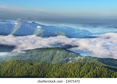 Misty clouds in mountain