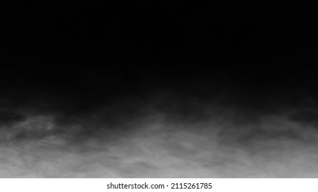 Misty fog effect texture overlays for text or space. Smoke on floor. Isolated black background. White clouds of vapor smoke. Gas explodes, swirl and dances in space. Explosion smoke bomb. dry ice. - Shutterstock ID 2115261785