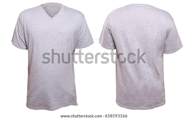 Download Misty Grey Tshirt Mock Front Back Stock Photo (Edit Now ...