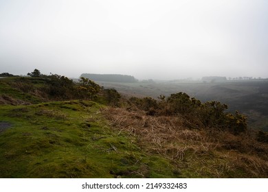 Misty moorland in north east england - Shutterstock ID 2149332483