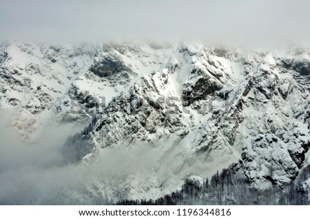 Similar – Foto Bild Morgennebel im Hochgebirge