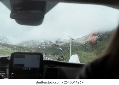 Misty Mountain Drive with Snow-Capped Peaks - Main Road to Andorra - Powered by Shutterstock