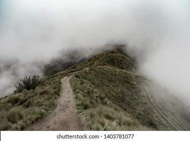 A Misty Mountain Path In The Andes