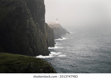 Misty Neist Point Lighthouse at Isle of Skye, Scotland - Powered by Shutterstock