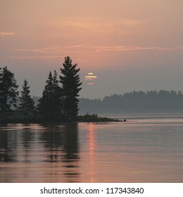 Misty Sky Over Lake Of The Woods, Ontario