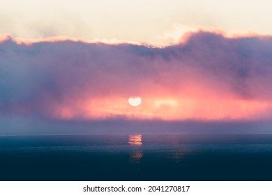 Misty Sundown On Lake Mjøsa