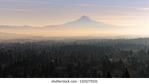 Misty Sunrise At Mount Hood, Oregon