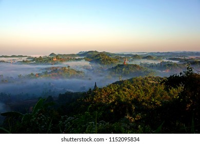 misty sunrise of Mrauk U, Rakhine State, Myanmar, Burma - Shutterstock ID 1152095834