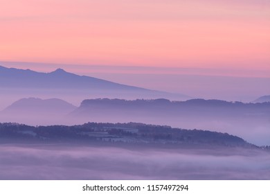 Misty Sunrise In Osona