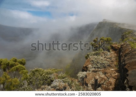 Similar – Image, Stock Photo Misty volcanic highlands of Iceland
