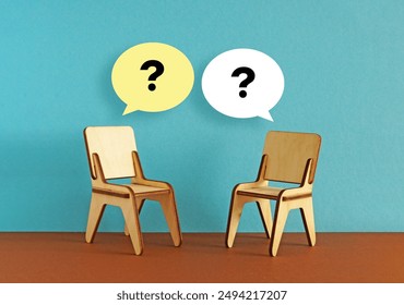 Misunderstanding and communication problem solving. Difference of opinion and failure to talk