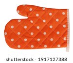 Mitt oven glove orange polka dot spotted vintage classic cooking concept