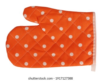 Mitt oven glove orange polka dot spotted vintage classic cooking concept