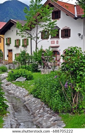 Mittenwald, upper bavaria, wall painted historic buildings
