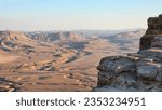 Mitzpe Ramon geological landform crater in palestine Israel holy land Negev desert sinai peninsula