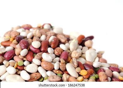 mix bean on white background 