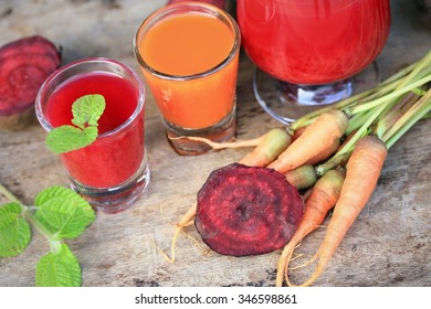 mix beetroot and carrot juices