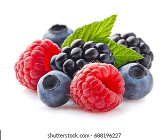 Mix berries with leaf - Shutterstock ID 688196227