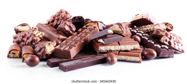 Mix Of Chocolate, Isolated On White