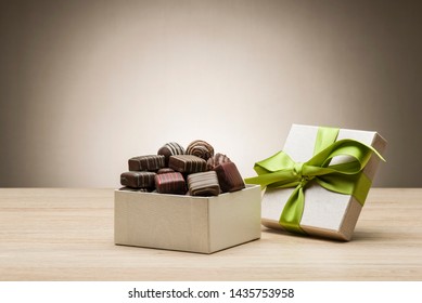 Mix Of Chocolates And Praline In Their Gift Box