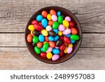 Mix of colorful candies . Multicolored unhealthy background. Sweet dessert top view