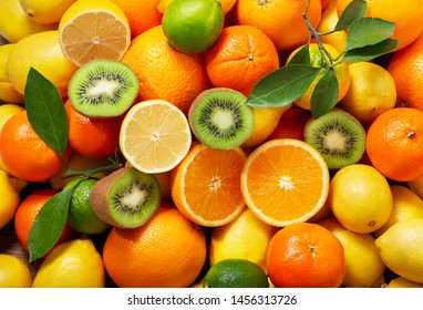 mix of fresh fruits as background, top view - Powered by Shutterstock