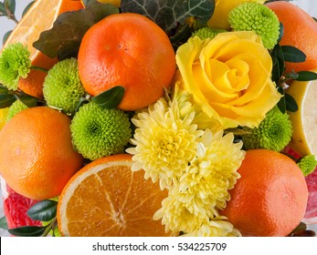 Mix Fruit Flower Background