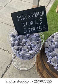 Mix and match soaps for sale at a booth in the Byward Market in downtown Ottawa Ontario Canada.