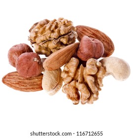 Mix Nuts Isolated On White Background