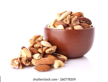 Mix nuts  on white background - Shutterstock ID 260778359