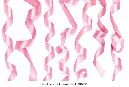 Mix Pink Ribbon On White Background Stock Photo 503340328 | Shutterstock