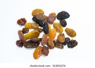 MIx raisins isolated on white background - Shutterstock ID 313052276