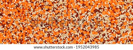 Similar – Image, Stock Photo Red organic lentils on a blackboard