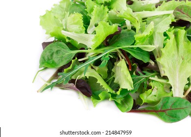 Mix Salad. Isolated On A White Background.