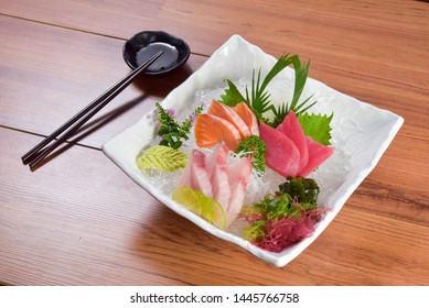 Mix sashimi salmon, tuna and hamaji - japanese food style - Shutterstock ID 1445766758