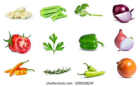 mix set collection vegetable fresh isolated on white background - Powered by Shutterstock