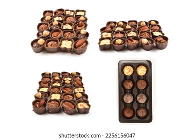 Mix of tasty chocolate candy collection.  - Shutterstock ID 2256156047