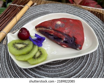 Mixed Berry Scone And Kiwi Fruits With Cherry