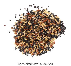 Mixed Bird Seed Isolated On White