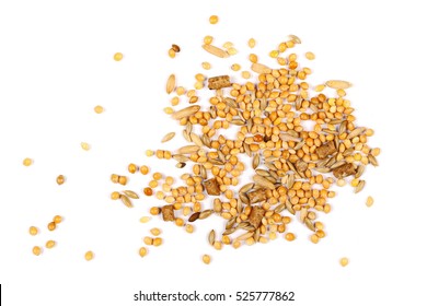 Mixed Bird Seed Isolated On White